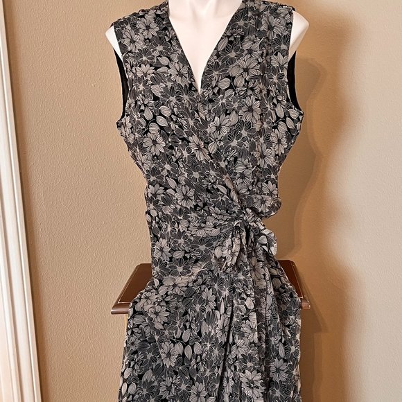 Ice - Front Wrap Sheer Dress with Scalloped Hem - Size 12 - Picture 1 of 15